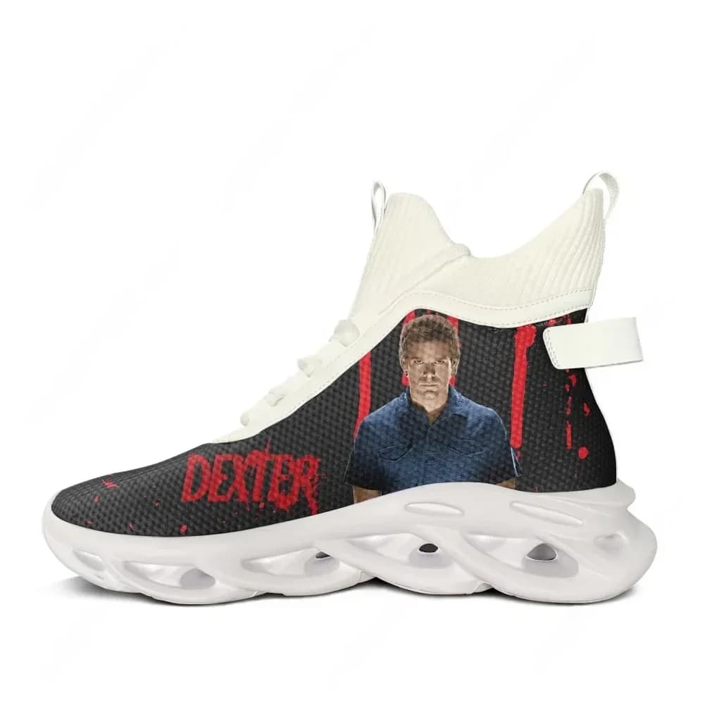Sneakers alte Dexter ispirate alla serie TV Morgan, scarpe sportive da corsa da uomo e da donna, con lacci e tomaia in mesh, personalizzabili