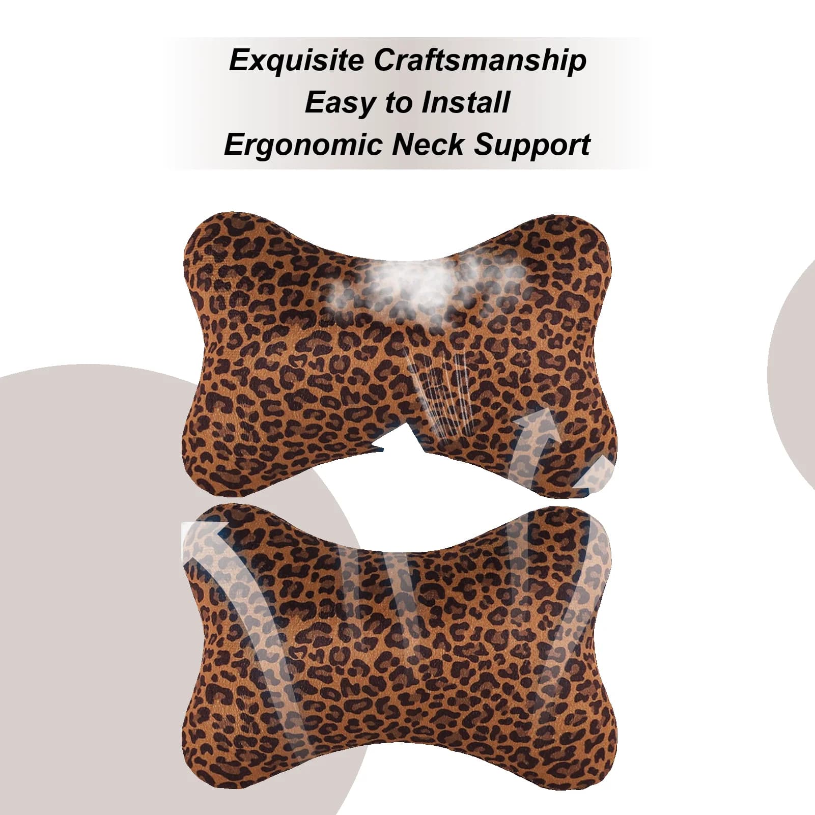 Cuscino poggiatesta per auto 2 pezzi Cuscino ergonomico di supporto per il collo con cinghie regolabili per viaggi a lunga guida Pendolarismo Berlina SUV Camion