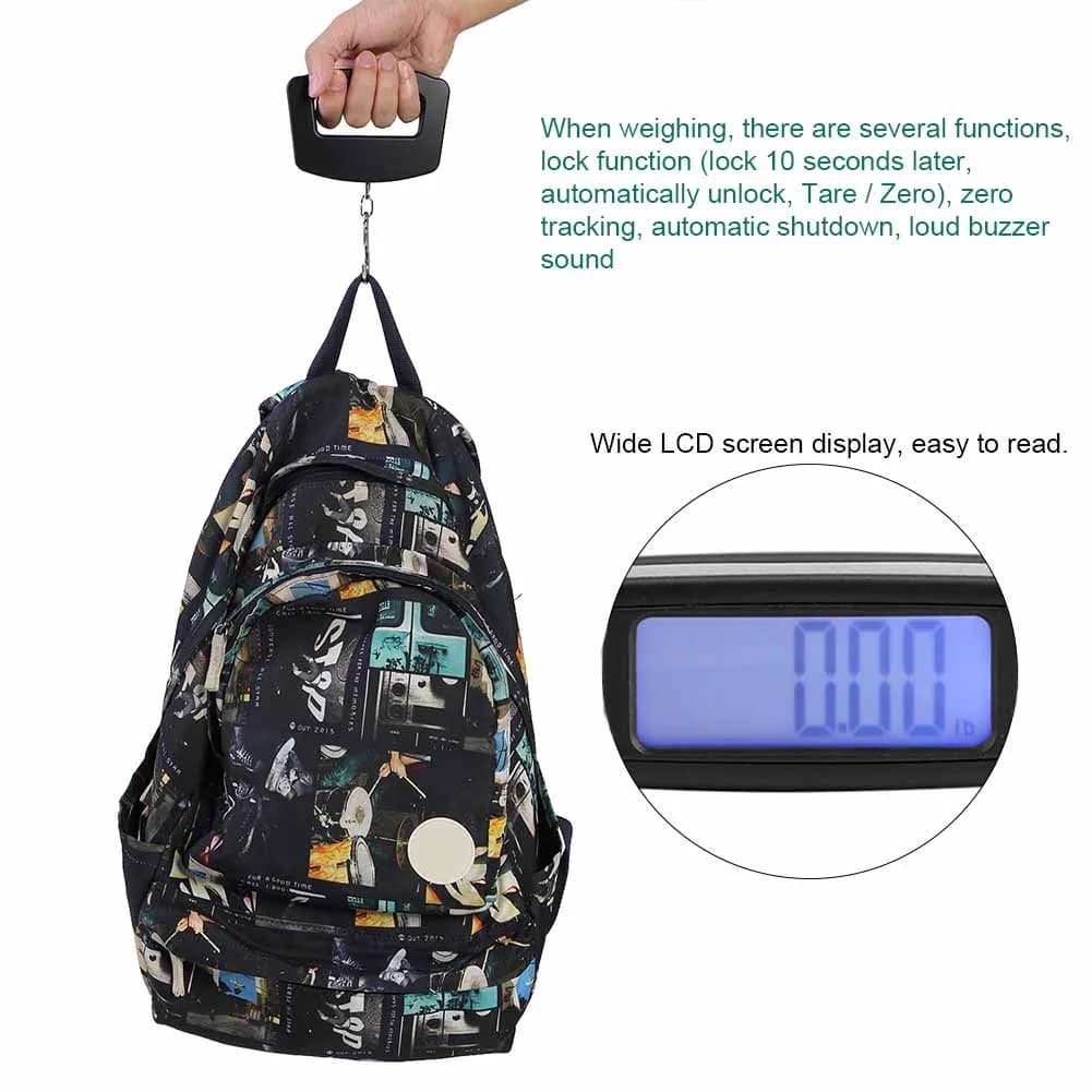 Bagaglio a zig-zag modello di gancio per bilancia elettronica portatile, Mini bilancia WeiHeng gancio digitale LCD per bagagli portatile elettronico