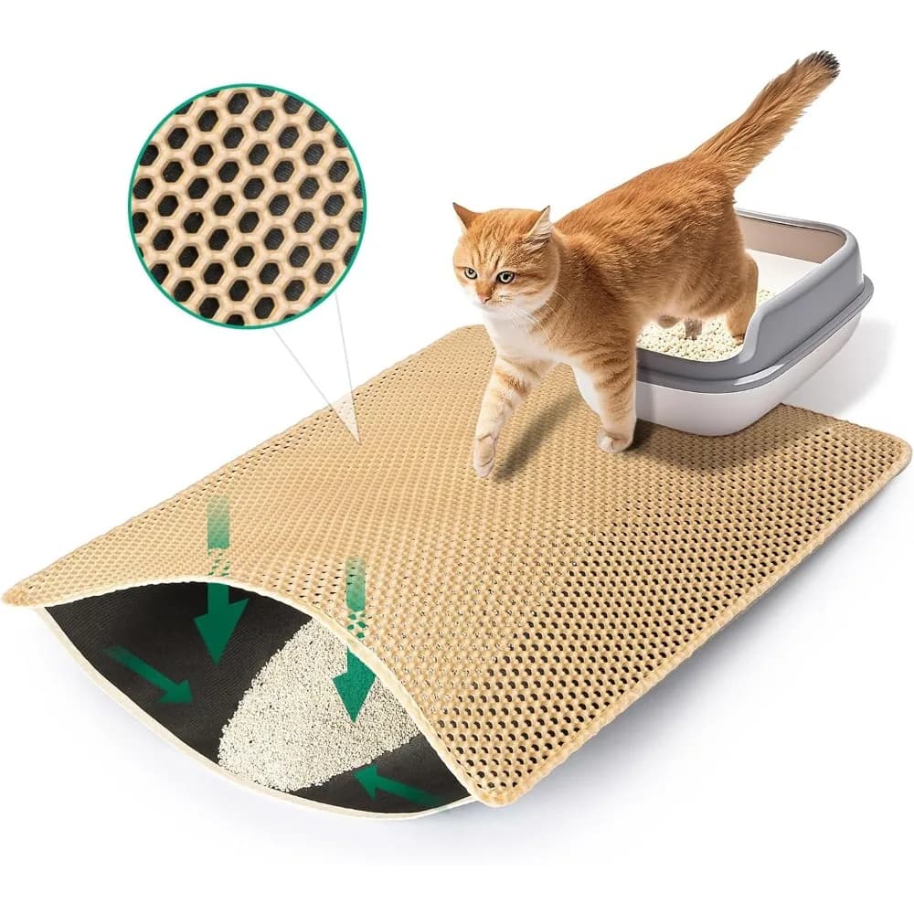 Extra Large Cat Litter Mats, 120x70cm, 2 Layer Catcher Rug,Waterproof Urine Proof,Clean Easily,Non-Slip