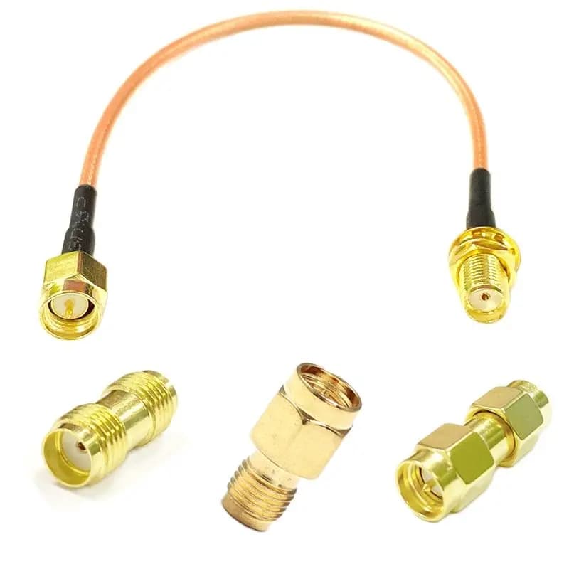 SMA maschio a femmina dado RG316 cavo da 3 piedi 1m + 3 pezzi Kit adattatore coassiale RF per Antenna WIFI GSM 3G 4G nuovo