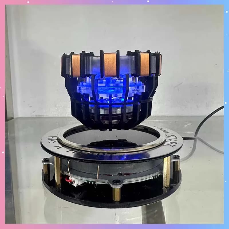 Iron Man MK1 Arc Reactor Action Figure With LED Light Magnetic Levitation Reactor Alloy Modle Toy Desktop Decor Collection Gift