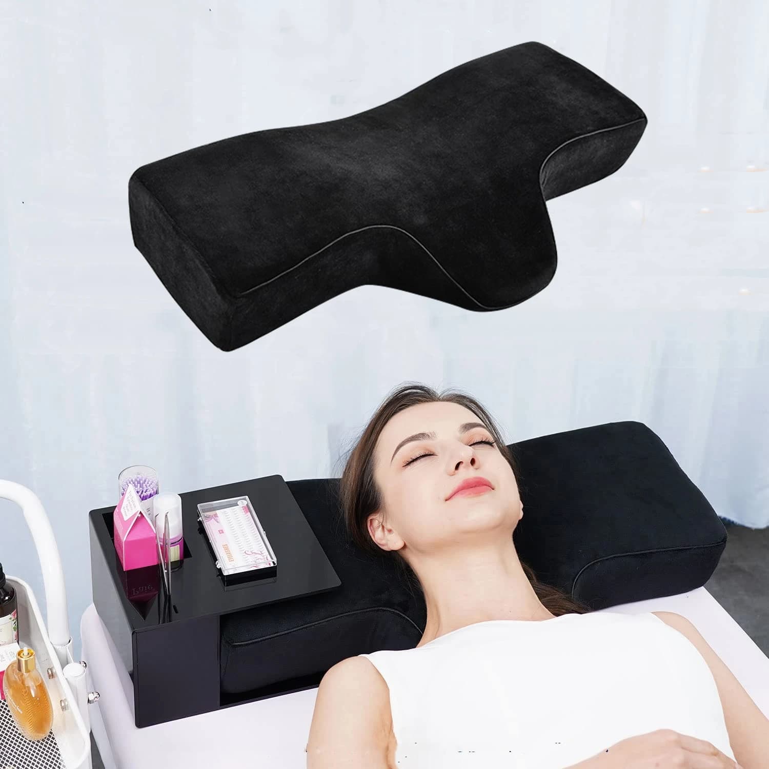 Cuscino per ciglia in Memory Foam per l'estensione delle ciglia curva ergonomica migliora i cuscini per saloni morbidi cervicali forniture per l'estensione delle ciglia per il trucco