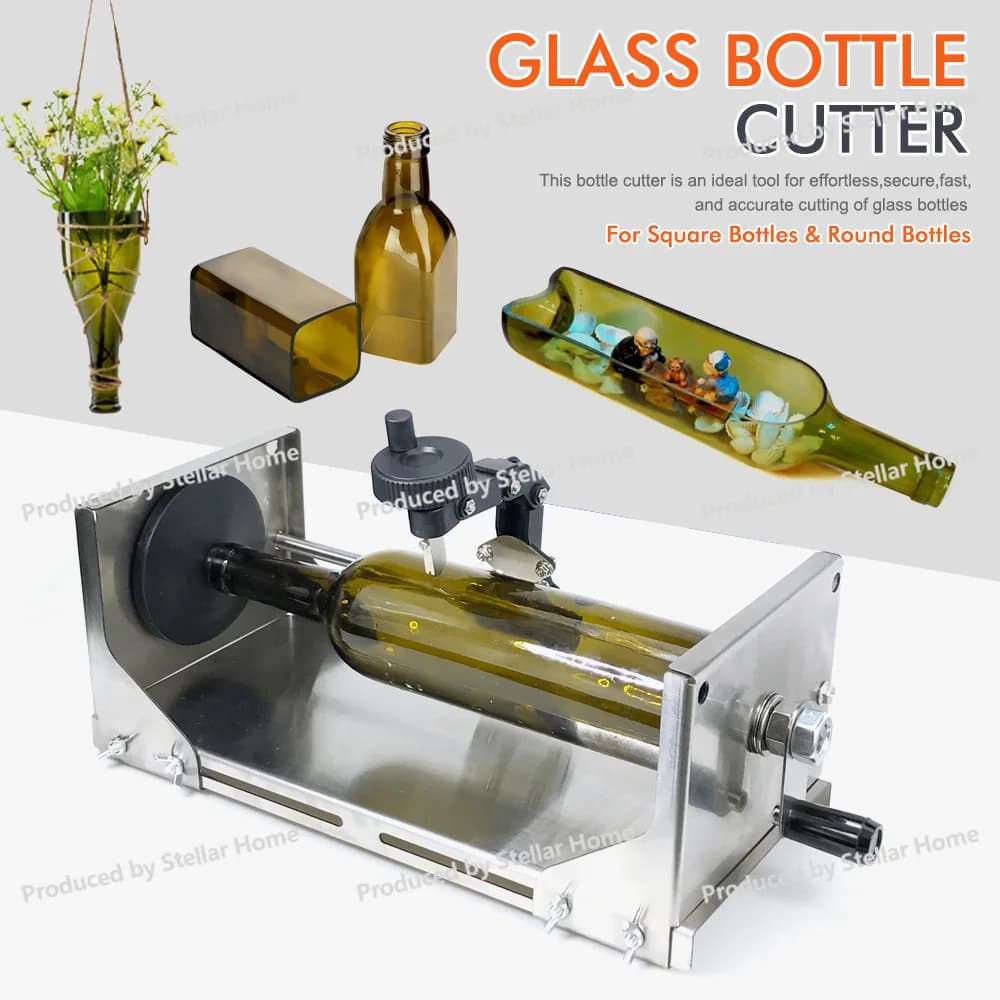 Utensile per Taglio Bottiglie in Vetro Aggiornato, Volantino di Seconda Generazione, Kit Fai-da-Te per Taglio Bottiglie di Vino, Materiale in Acciaio Inossidabile