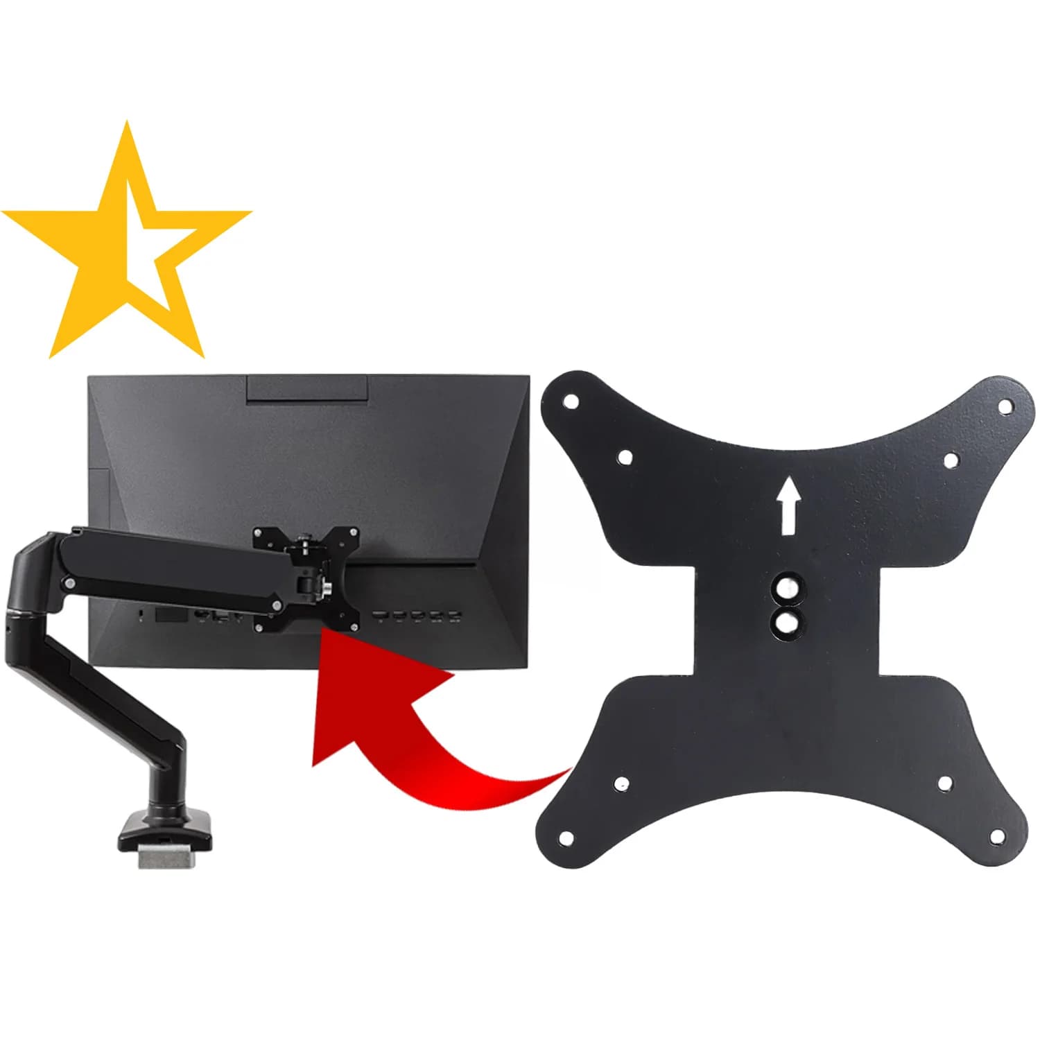 VESA Wall Mount Adapter for HP All-in-One PC ( ProOne 400 G6 ) Monitor Bracket Mounts to 75*75 & 100*100 Stand / Arms