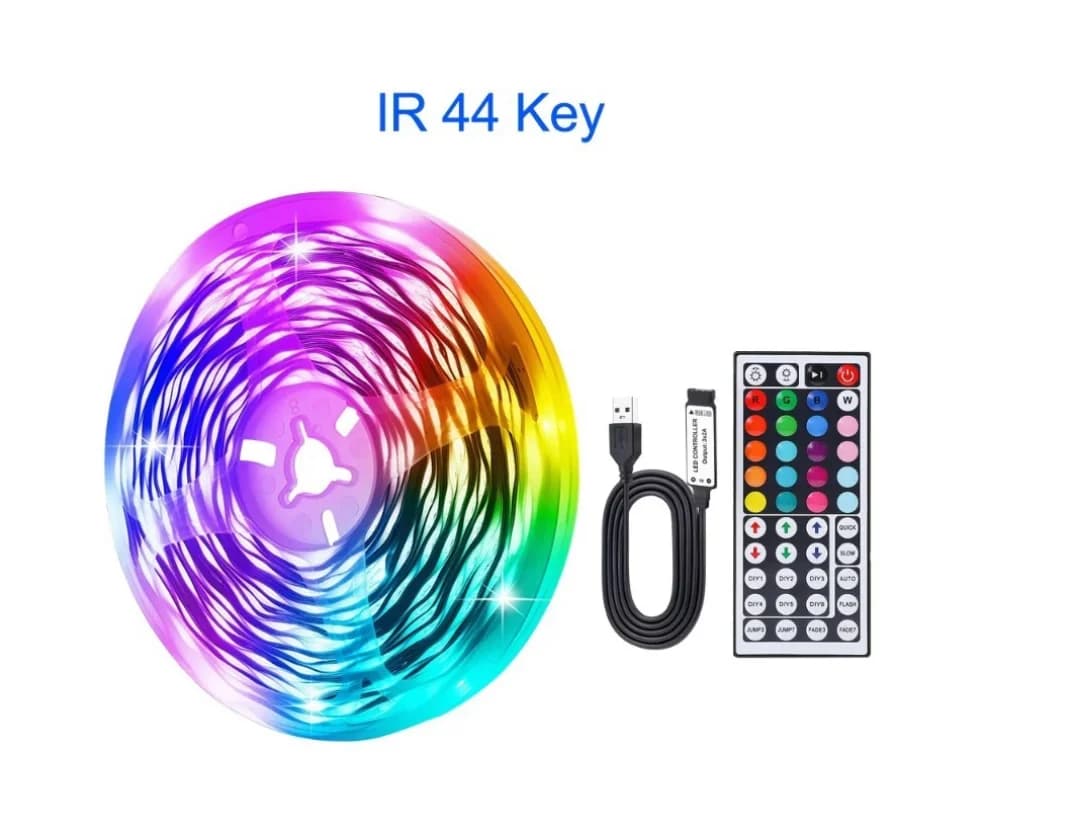 Strisce LED RGB con sincronizzazione musicale, USB 5V, 5M/10M, telecomando, nastro LED flessibile, per decorazione di stanza, feste, TV, scrivania, camera da letto