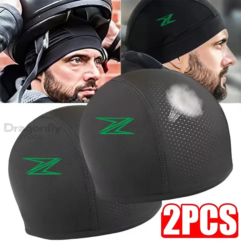 Motorbike Kawasaki Z, Racing Hat Under the Helmet, Motocross cap