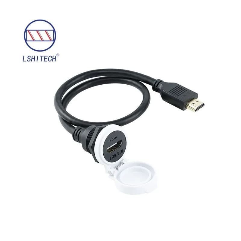 Connettore HDMI2.0 Lshitech, Cavo di Prolunga Impermeabile HDMI-compatibile 4K ad Alta Definizione, da Femmina a Maschio, per Montaggio su Pannello