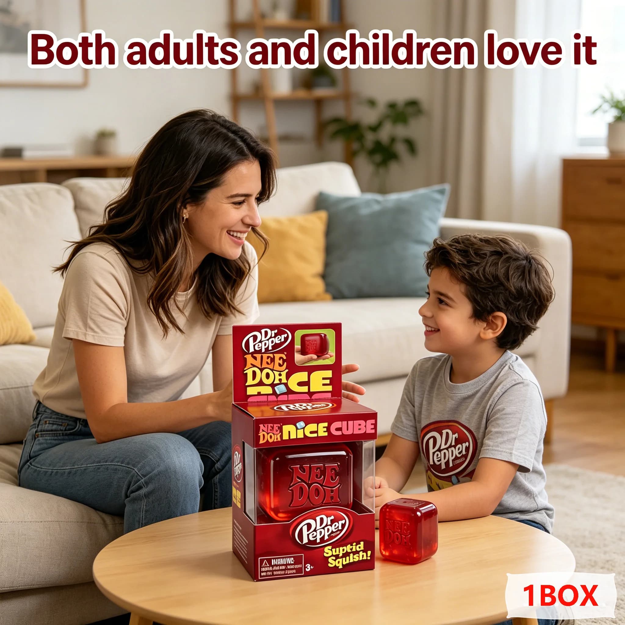 Dr Pepper NeeDoh Nice Cube Squishy Antistress Morbido Giocattolo Sensoriale a Forma di Cubo per Alleviare l'Ansia, per Bambini e Adulti