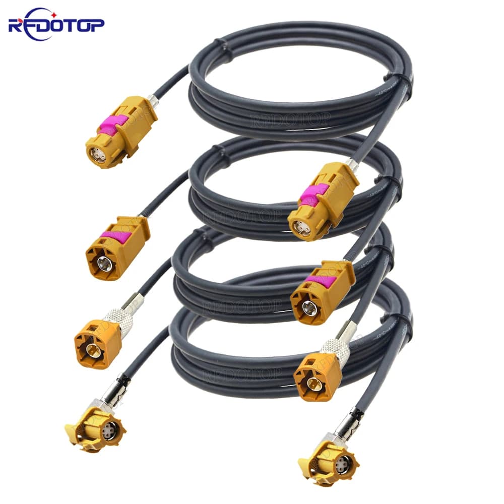 HSD LVDS Cable USB Electric Curry Code K Male Plug to K Female Jack 4Pin Connector 4-Cores Cable for Benz BMW Audi Tesla VW