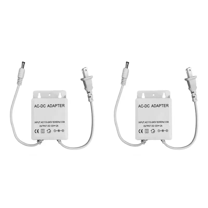 2X Ingresso AC 110-240V Uscita DC 12V Alimentatore con spina americana impermeabile per telecamere di sicurezza CCTV AHD analogiche IP