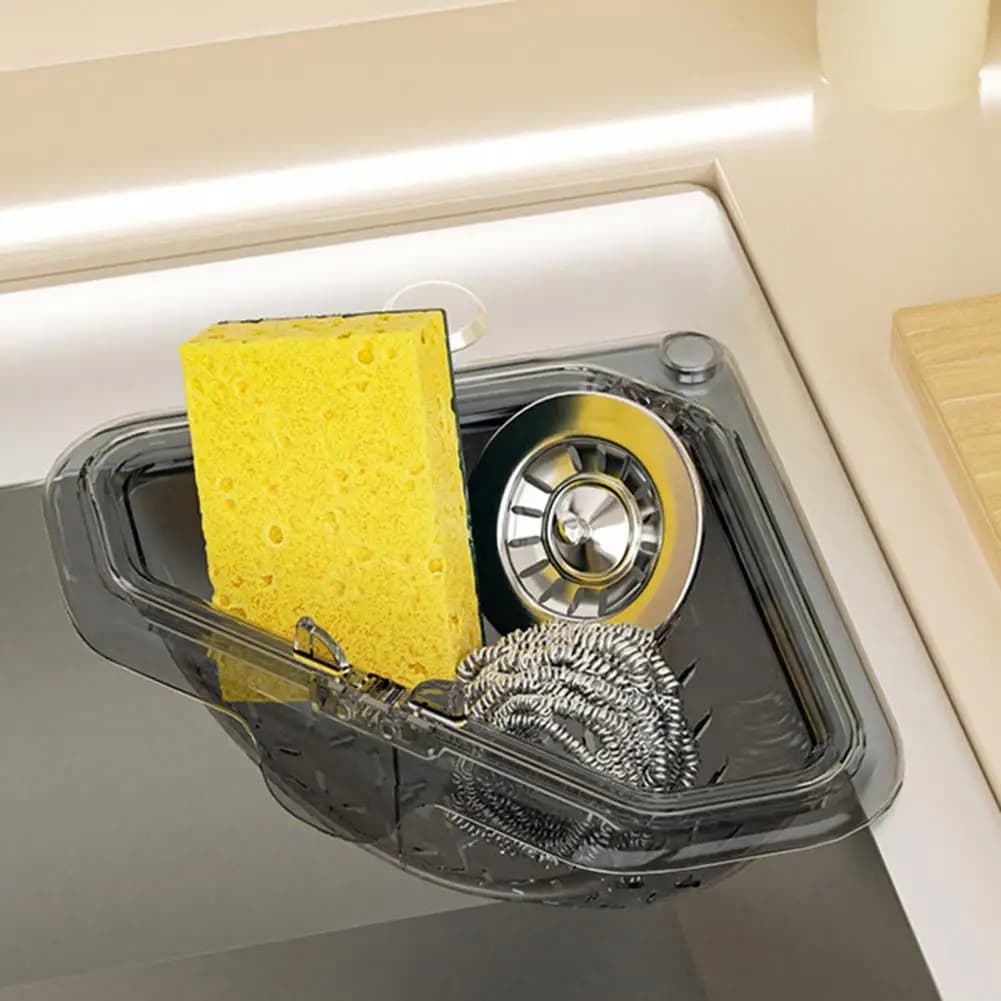 Cestello filtro magnetico triangolare per lavello da cucina, raccoglitore di scarti alimentari per angolo lavello