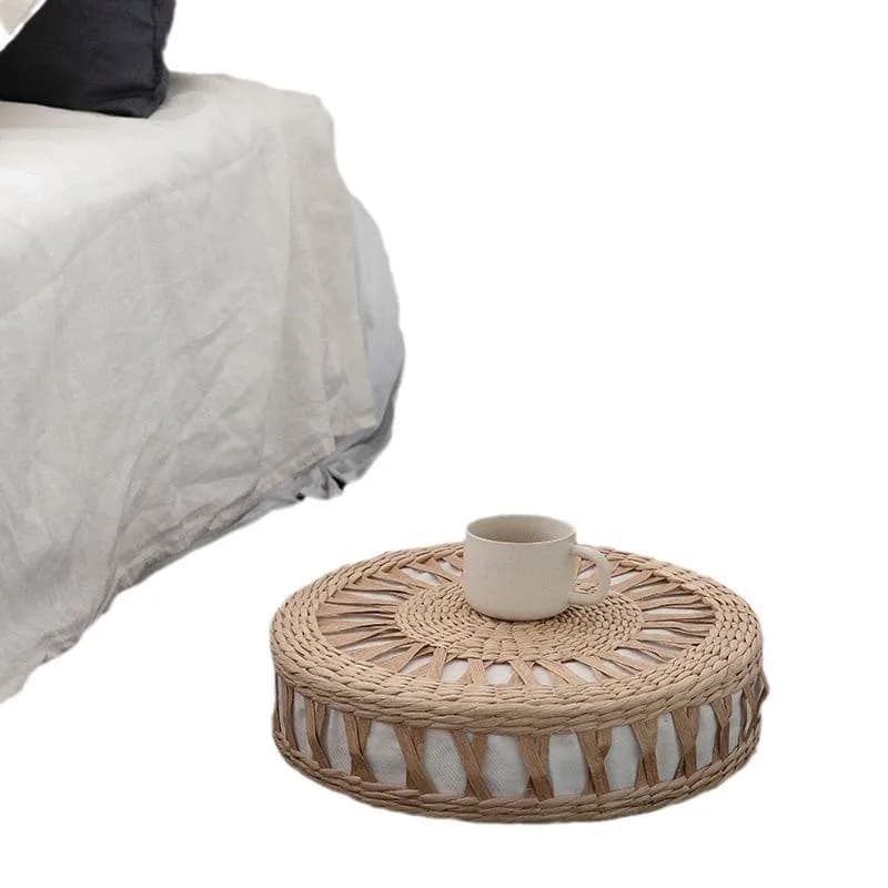 Nordic handmade straw futon cushion on the ground Japanese tatami household bay window mat Buddha meditation mat sitting pier
