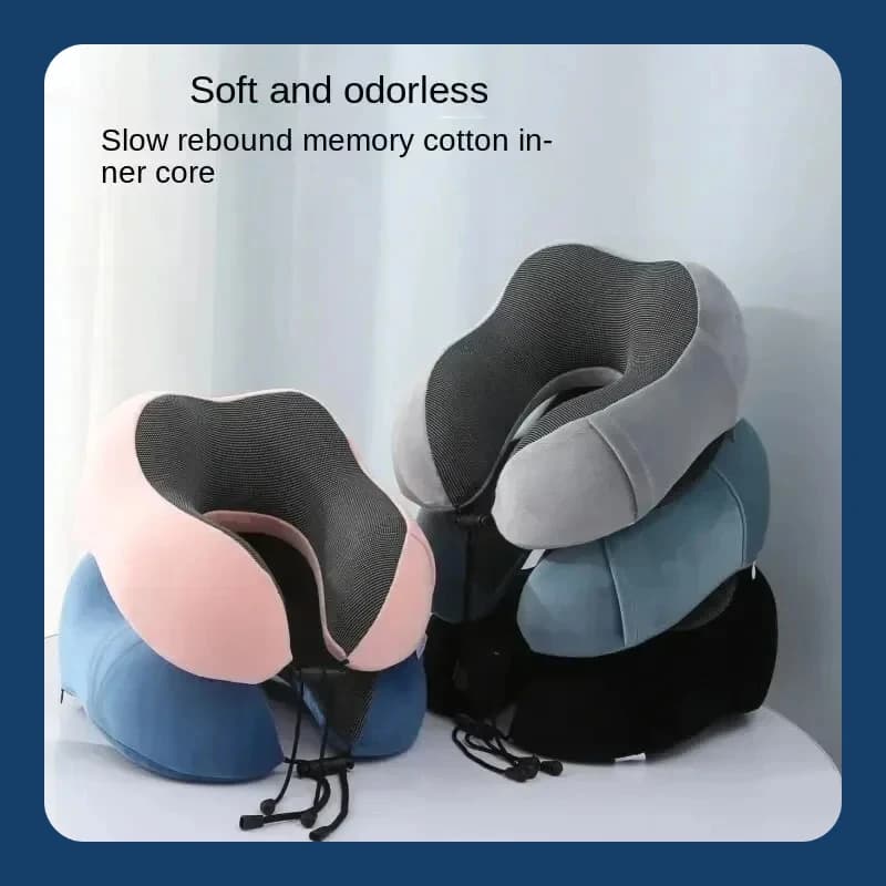 Popolare cuscino da viaggio a forma di U in memory foam, un morbido compagno di viaggio con funzione massaggio, adatto per auto e supporto cervicale