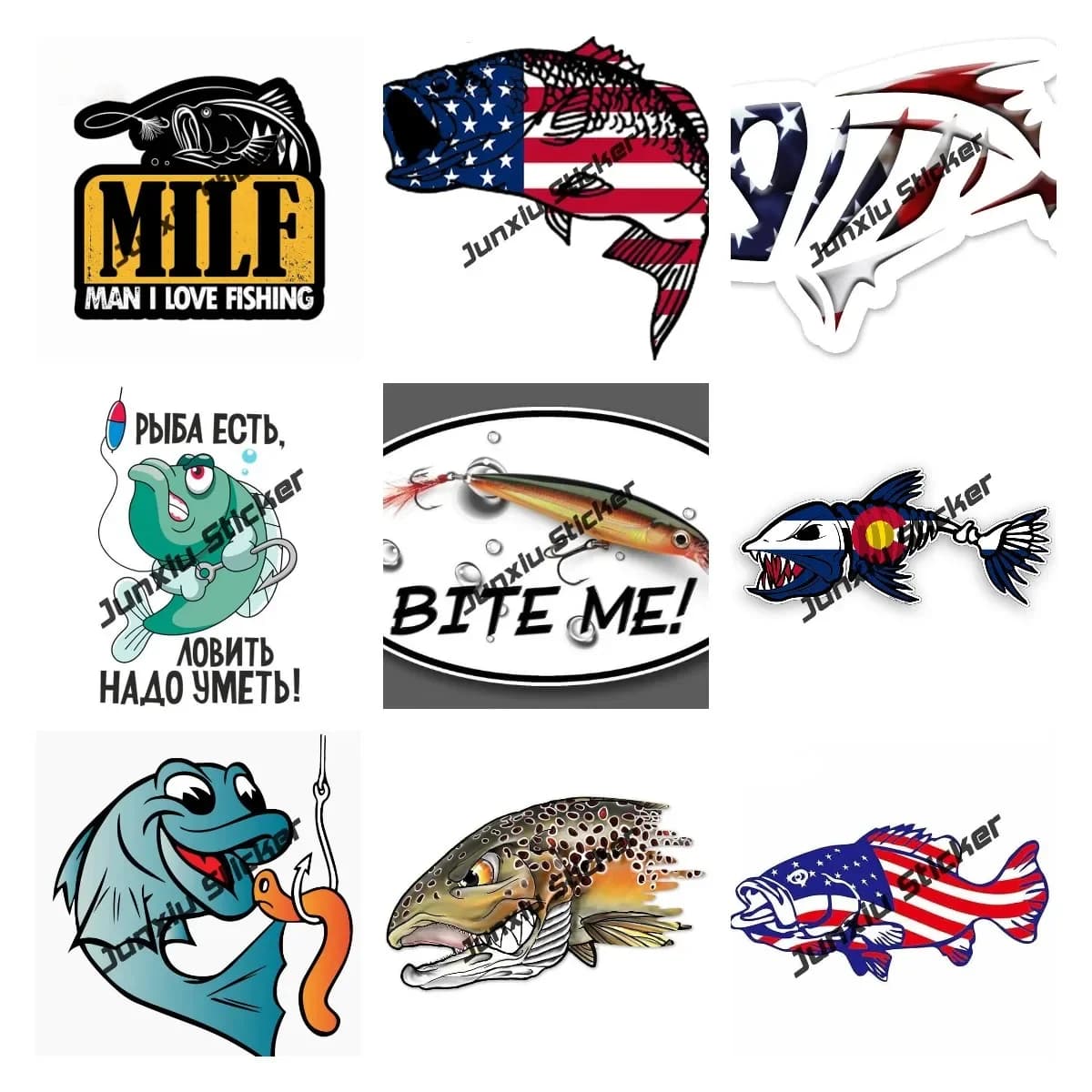 Adesivi creativi adesivo pesce decalcomania pesca paraurti adesivo pesce Auto decalcomania Auto camion barca RV vita reale Rod Tackle Box Decor
