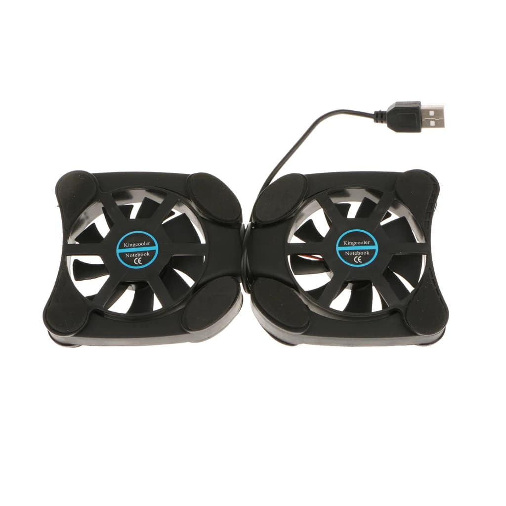 2 Fans USB Cooling Pad Foldable Laptop Cooler Adjustable Stand for Notebook Airflow and Heat Reduction