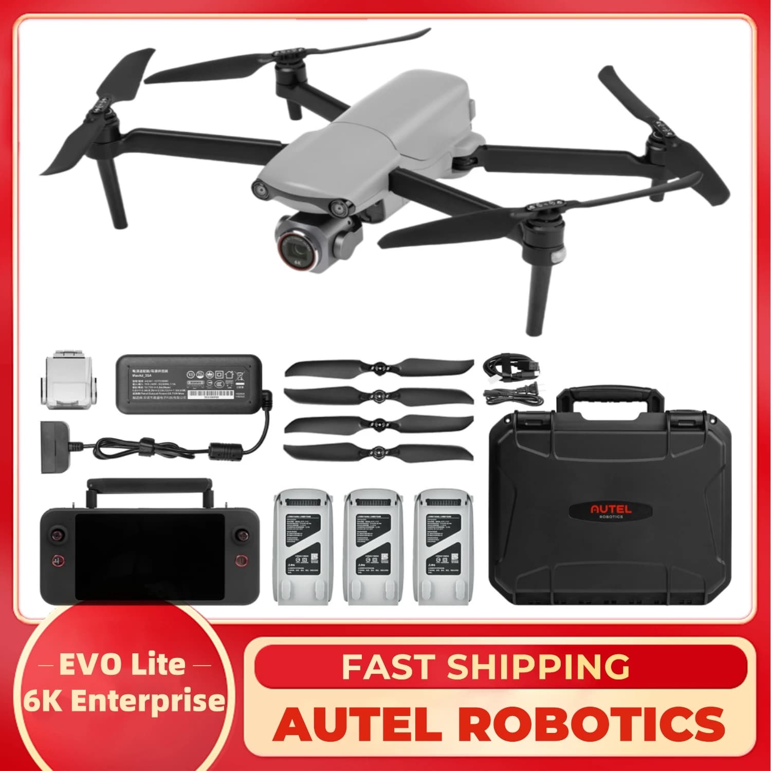 Company Drone Autel Robotics EVO Lite 6K with CMOS Camera 1''' 6K, Opening F2.8-F11, Zoom Digitale 16x, 40 Minutes of Autonomia, AI Recognition of Targets