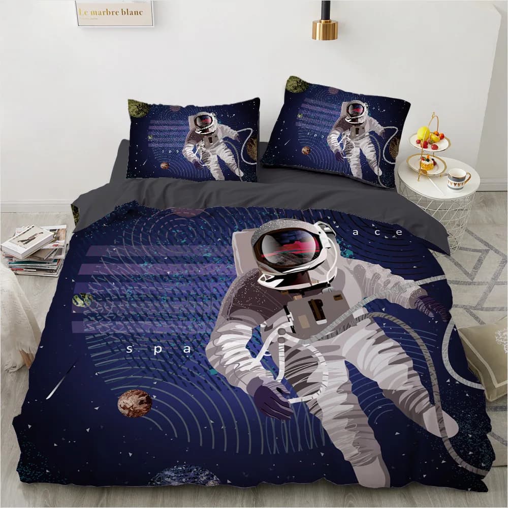 Set di biancheria da letto da 2/3 pezzi con stampa digitale, comoda copripiumino per la decorazione della camera da letto, 1 copripiumino e 2 federe con cerniere