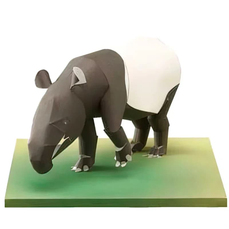 Malayan Tapir Origami Art Mini 3D Folded Paper Model Papercraft Animal Figure DIY Kids Adult Handmade Craft Toys QD-291