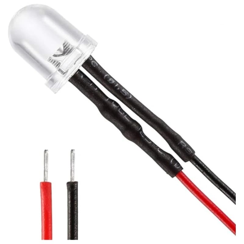 20PCS/50PCS 9V-12V 8mm Kit diodi LED Bianco Rosso Verde Blu Giallo Bianco caldo Precablato Indicatore luminescente diffuso