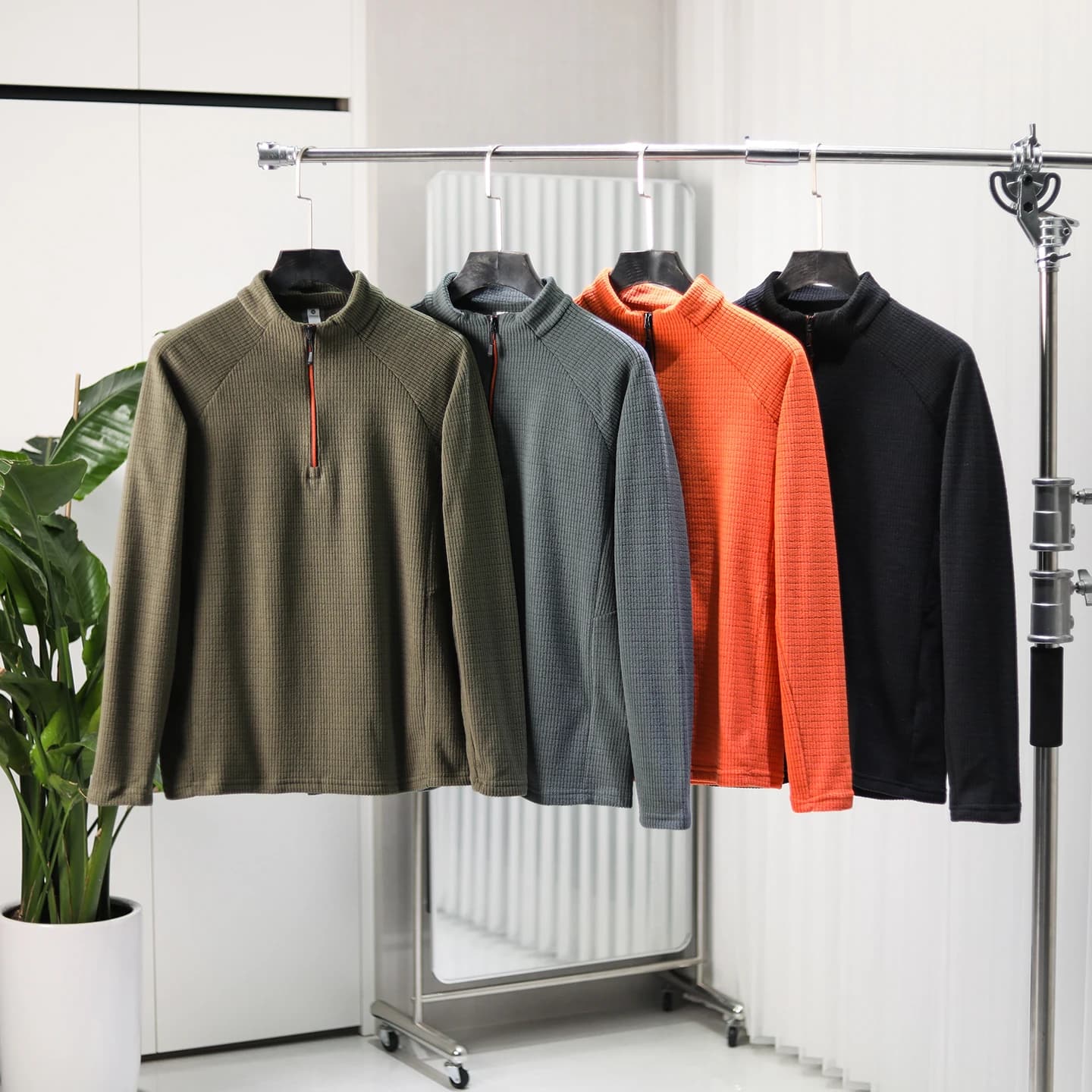 Quick Heating Warm Cube Fleece Long Sleeve Zipper Hoodie Comfortable Autumn Winter Men's Casual Polyester Fiber