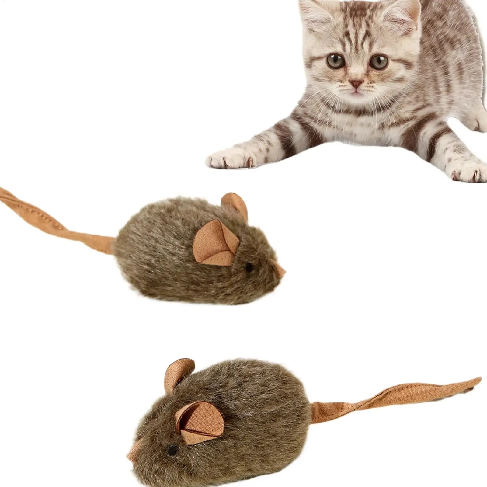 Giocattoli per topi per gatti per interni 2 pezzi Realistici striduli interattivi per animali domestici Giocattolo da masticare per gattini per la simulazione di caccia Graffi