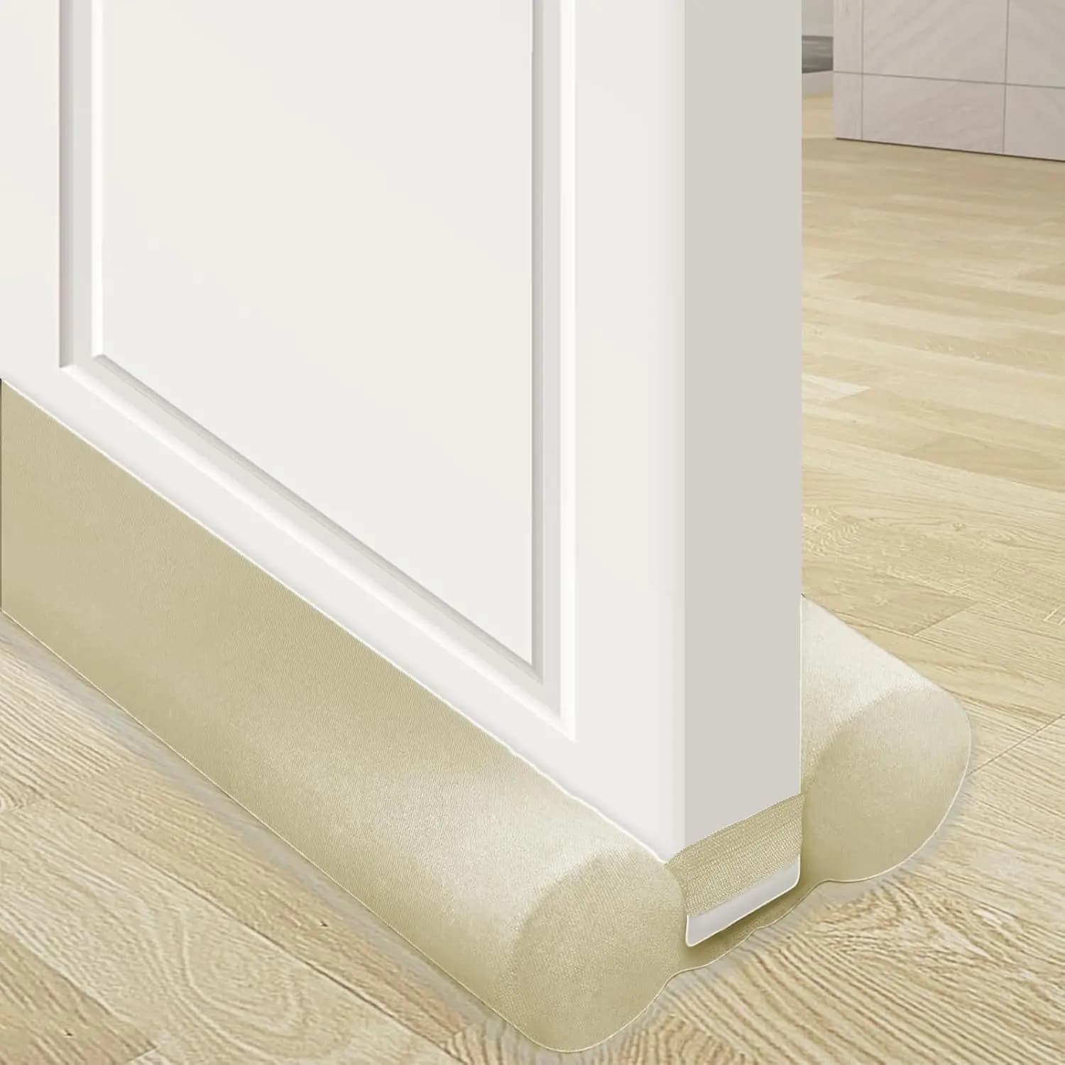 Paraspifferi per Porta da 32 Pollici, Regolabile da 27-35 Pollici, Blocca Freddo, Rumore e Luce, Beige