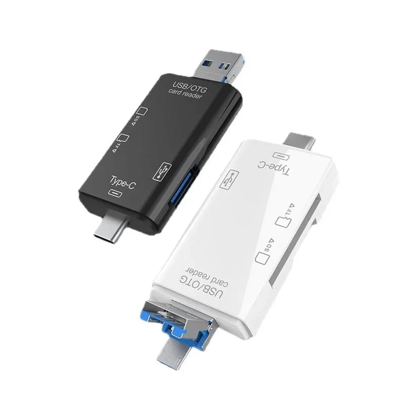 Card Reader USB Adapter 6 In 1 Multi-Function High Speed Support SD TF U Disk Compatible With Phones Cameras Laptops Computers