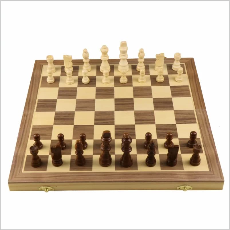 Set di Scacchi Magnetico in Legno Pieghevole Grande Classico Tradizionale Fatto a Mano con Scacchiera in Legno Massiccio Regalo per Bambini Gioco da Tavolo