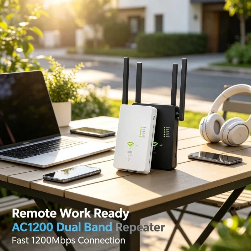 Wireless 5G AC1200 WiFi Signal Booster 1200Mbps Dual Band Extender Router AP 802.11AC Long Range Repeater