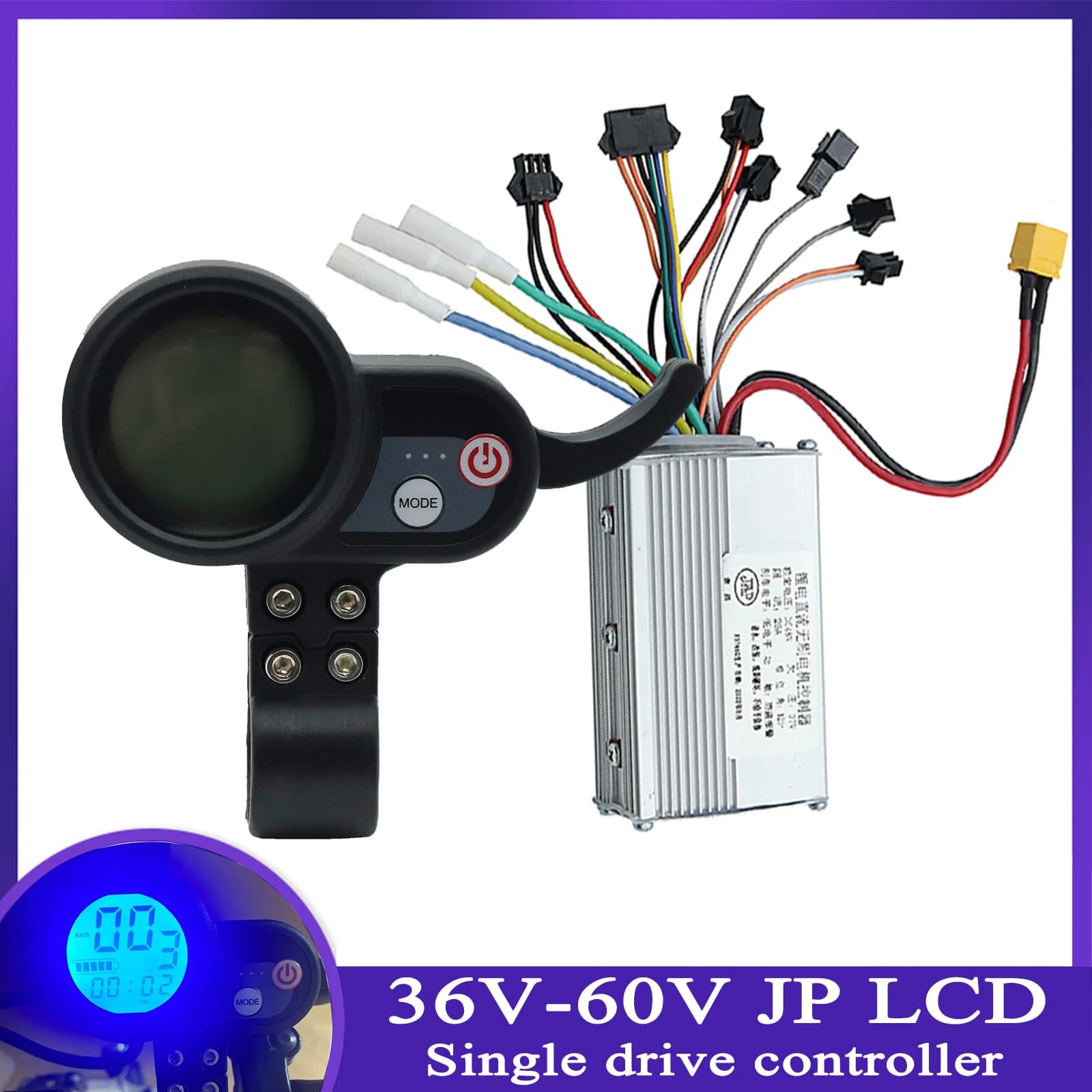 JP Jipin Controller motore brushless No Hall 36V 48V 52V 60V JP Display LCD per parte controller acceleratore scooter elettrico