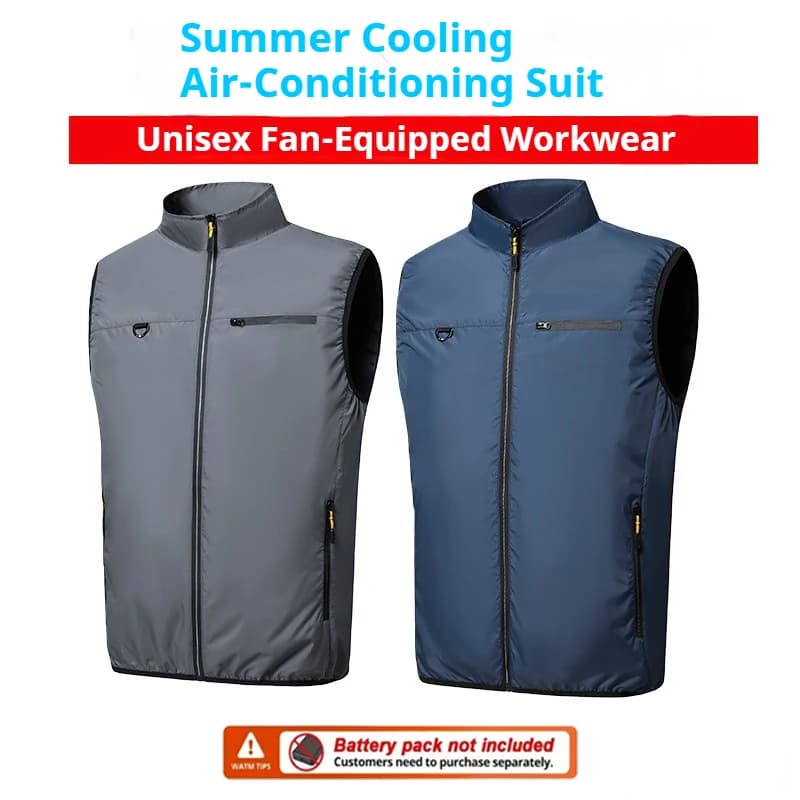 Gilet da uomo con ventola di raffreddamento e protezione UV, in tessuto ghiacciato traspirante, anti-sudore, ad asciugatura rapida, leggero, per lavori all'aperto in condizioni di alta temperatura