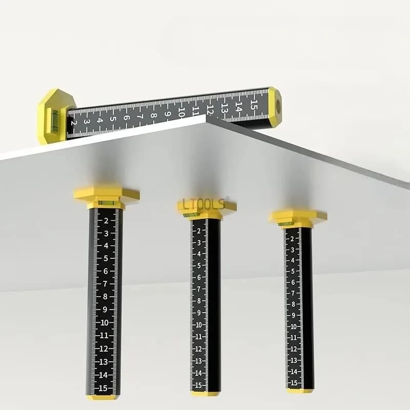 Righello Speciale per Livellamento Soffitti Sospesi in Acciaio Leggero, Righello per Livellamento a Altezza Uguale, Strumento Magnetico a Doppio Uso per Posa Piastrelle a Parete