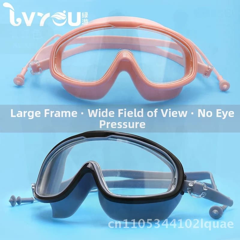 Unisex Silicone Swimwear HD Duvet Covers with Big Frame for Men Women Girls - Waterproof Swimming Glasses