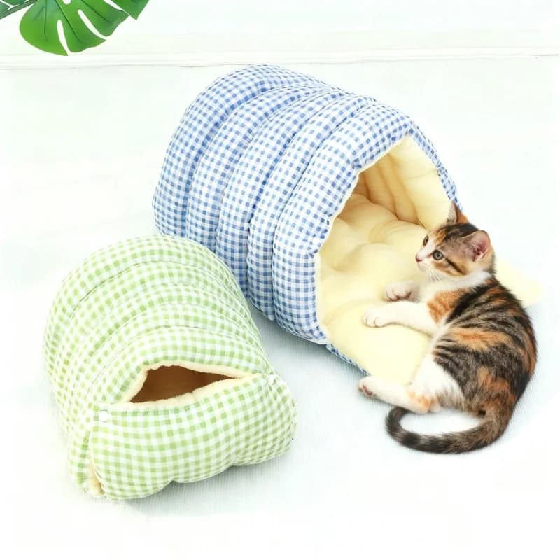 Nuovo Gatto Cane Casa Coperta Invernale Addensato Pieghevole Gatto Sacco A Pelo Accogliente Morbido Caldo Semi Fermato Piccolo Letto Per Animali Domestici Sacco Coccole