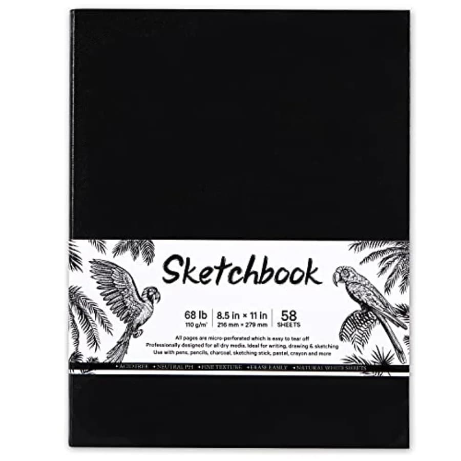 Sketchbook - Hardcover Sketch Pad, 8.5" x 11", Durable Sketch Book for Professional Adults, Artists and Amateurs, 68 lb/110 GSM