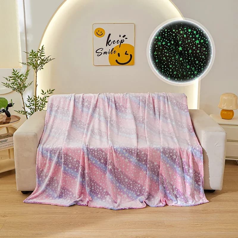 Coperta luminosa in flanella Asciugamano per divano delicato sulla pelle Coperta morbida al ginocchio Plaid per la casa Scialle da viaggio Coperta per aria condizionata manta