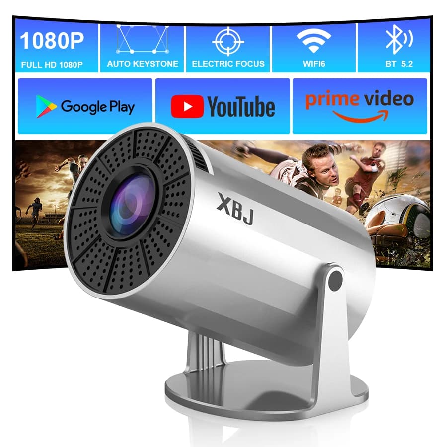 Proiettore portatile XBJ 4K Android 11, BT5.0 Wifi6, proiettore portatile a LED per mini proiettore da esterno Home Cinema