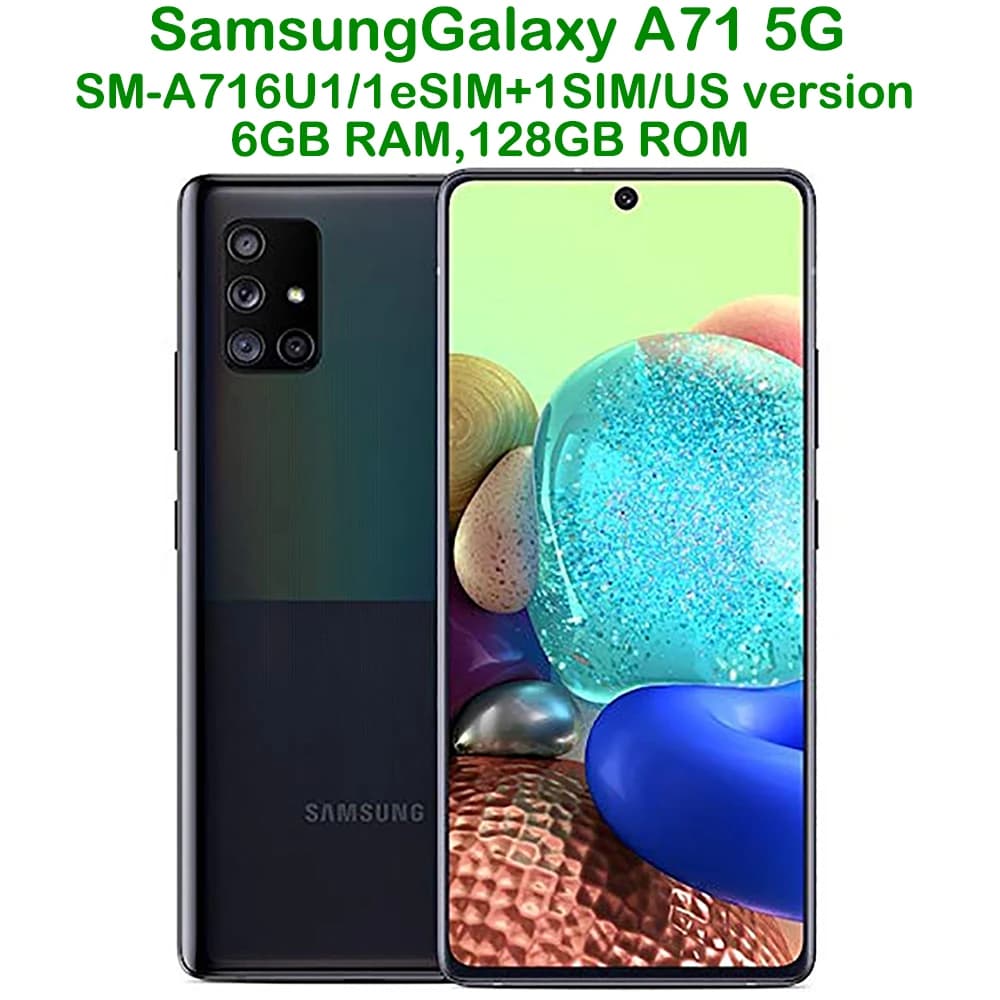 Samsung Galaxy A71 5G Usato, Smartphone Android, Edizione USA, Ricondizionato, 6GB RAM, 128GB, Octa-Core, NFC, 64MP, 4500mAh