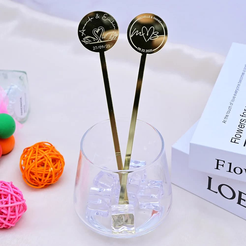 10/30/50/60/100 pezzi agitatori da cocktail personalizzati agitatori per bevande personalizzati decorazioni di nozze baby shower swizzle decorazione festa