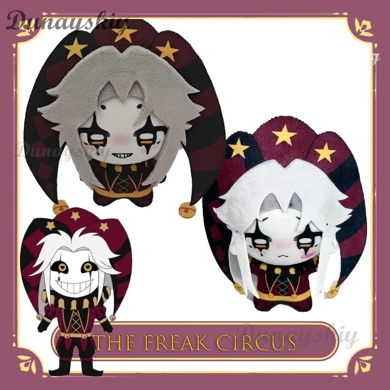 BThe Freak Circus Pierrot 10 cm Peluche fatto a mano Peluche Kawaii Personaggio anime Halloween Natale