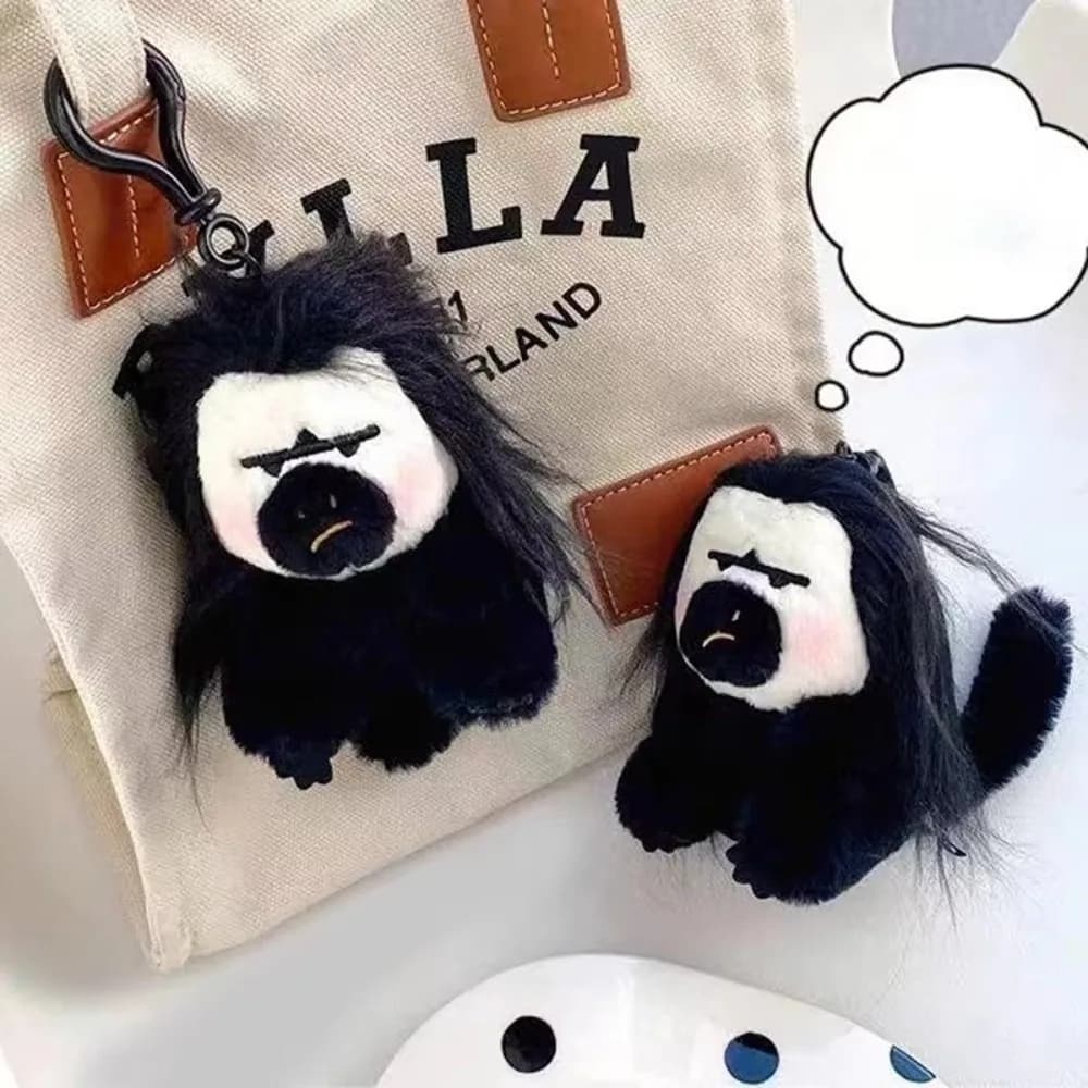 Divertente Ciondolo Peluche Scimmia Bianca 12cm, Morbido Charm per Borsa, Giocattolo Imbottito, Accessorio per Borse