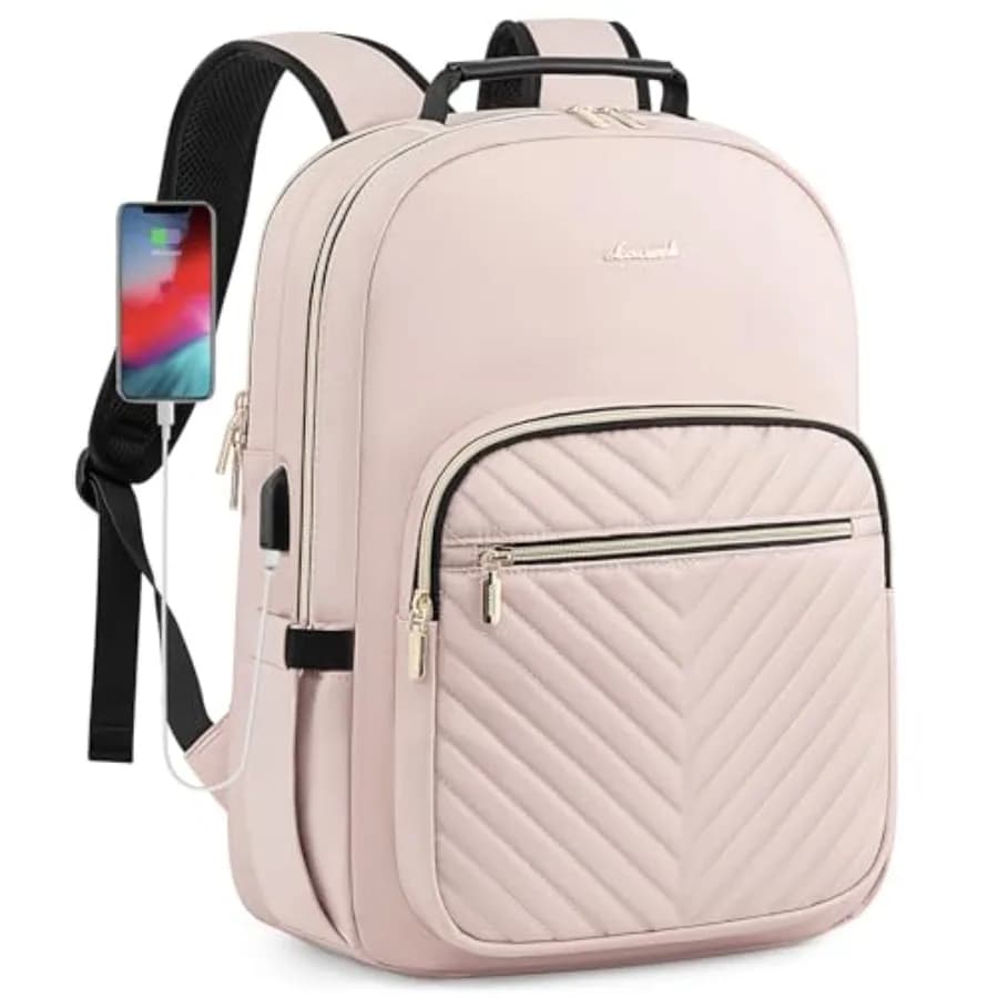 Zaino per laptop da donna, borsa da viaggio per computer e lavoro con scomparto per laptop, zaino per studentesse universitarie e scolastiche, zaini per ragazze adolescenti