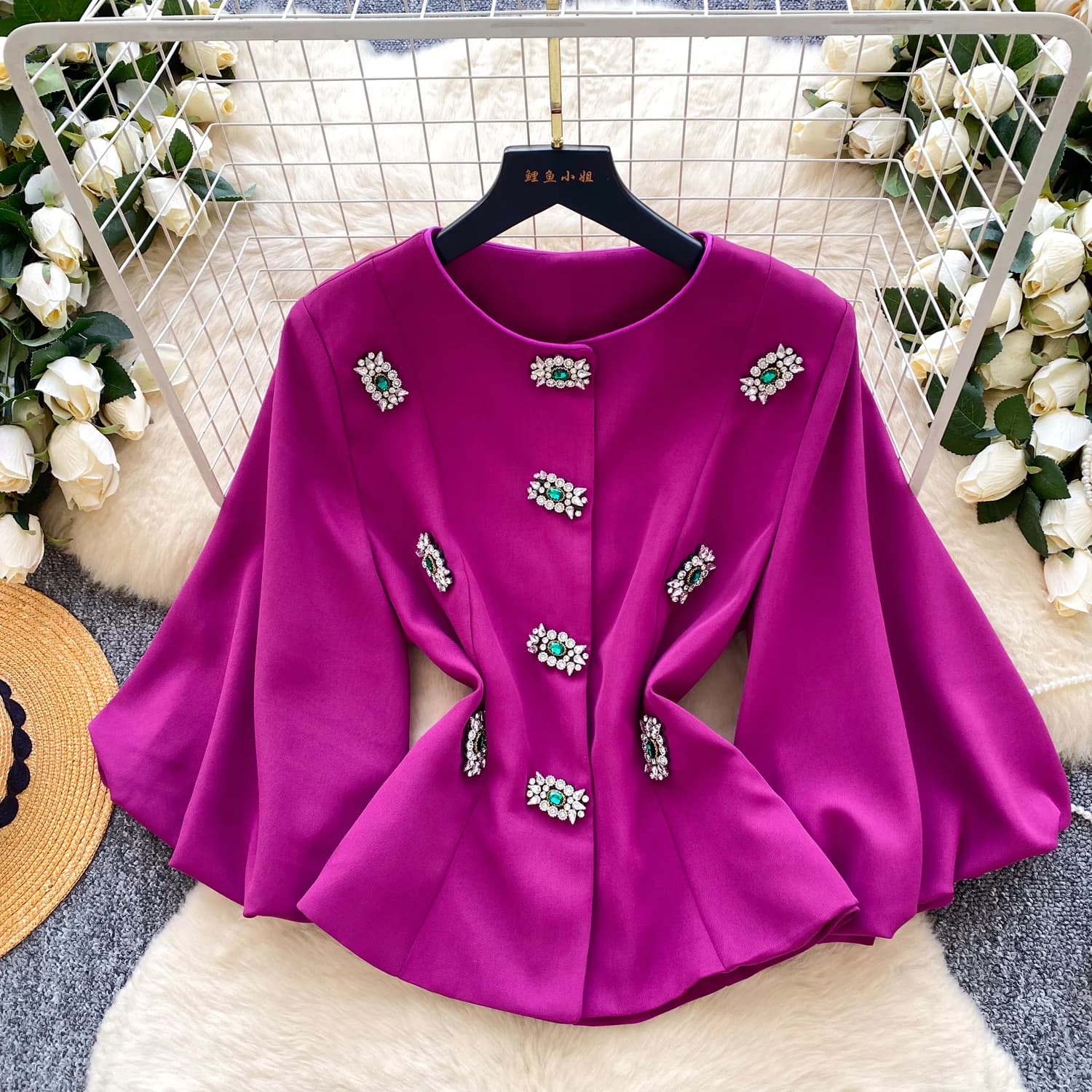vintage Lantern Sleeves Fashion Elegant Sexy Shirt High Street Women's Clothing