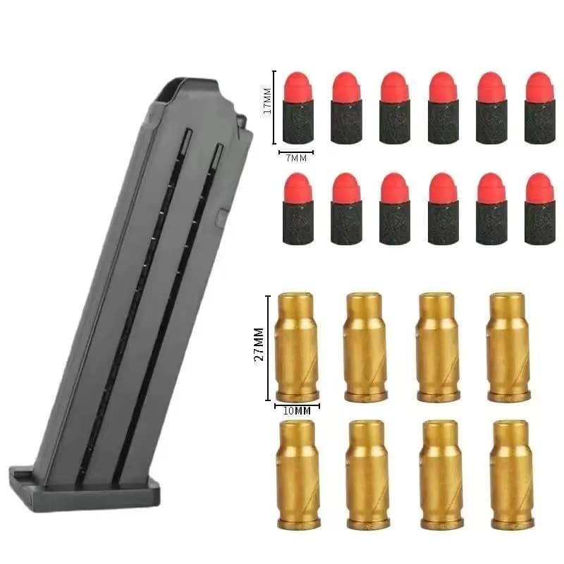 100 proiettili in schiuma morbida + 32 conchiglie per pistola giocattolo Glock Pistola Colt Giochi di tiro Giocattoli per bambini Dropship Shopify