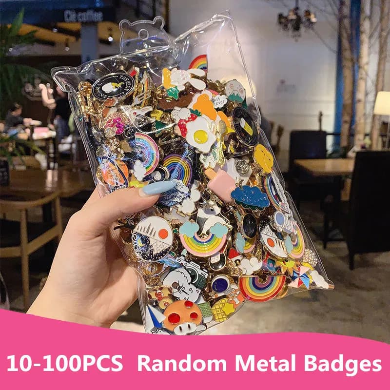 10-100 Pezzi Spille Smaltate a Tema Animali e Piante, Distintivi in Metallo Assortiti, Spille da Bavero, Decorazioni per Zaini, Abbigliamento, Cappelli, Borse, Gioielli per Donne e Bambini