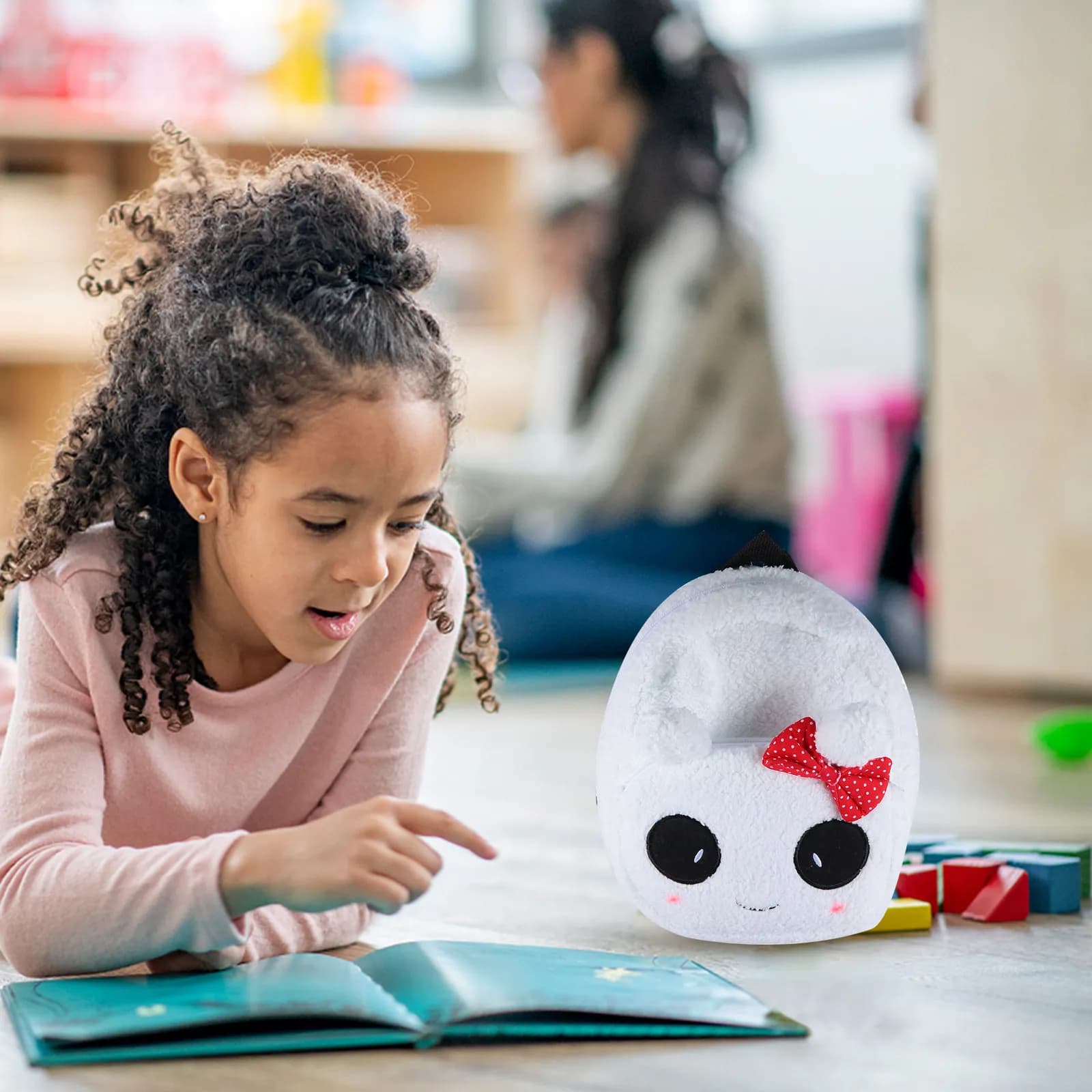 1 zaino a forma di panda per ragazze, morbido, leggero, con tracolla regolabile, design con fiocco, borsa da scuola casual, adorabile