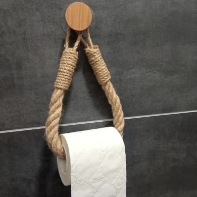 Porta asciugamani di carta senza chiodi Porta asciugamani Porta asciugamani da bagno Porta carta igienica Porta asciugamani Porta carta in rotolo di canapa beige