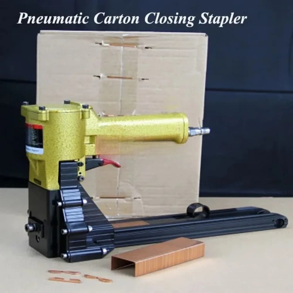 Sigillatrice Pneumatica per Cartoni, Chiusura Scatole, Graffatrice, Pistola Sparachiodi, Strumento per Imballaggio ad Aria Compressa ADCS-22