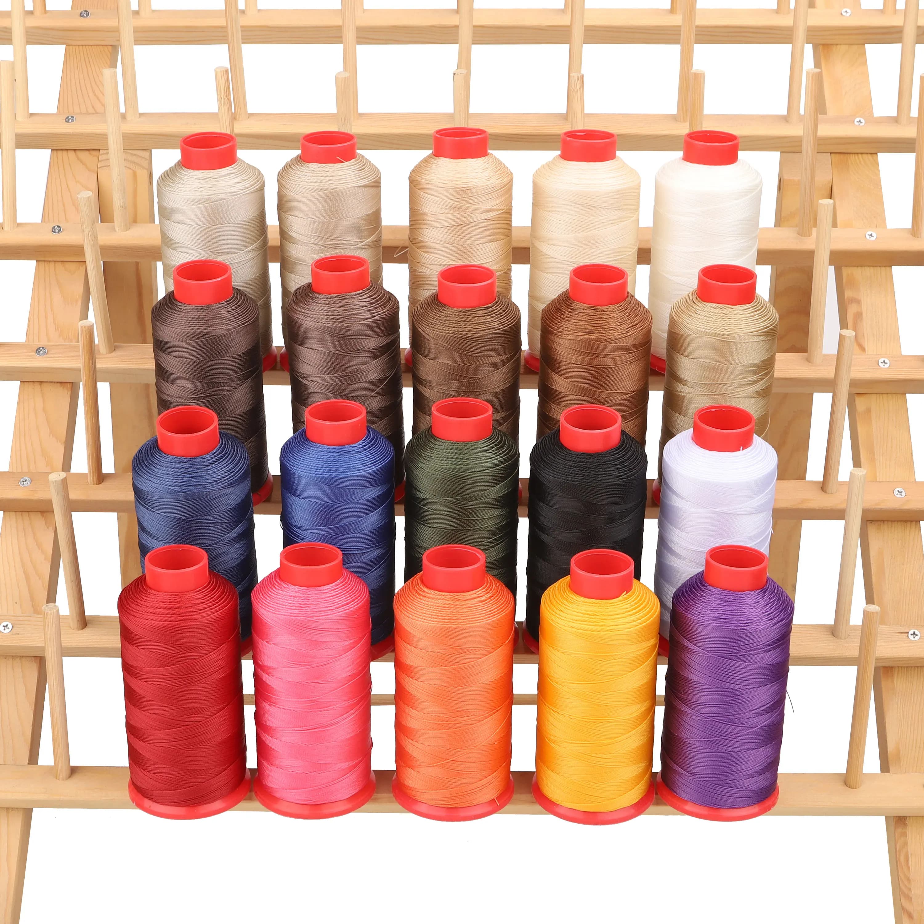 4 Ounces TEX135 High Tenacity Bonded Nylon Thread 750 Yds Leather Canvas Upholstery Shoe Tents Sewing 0.45mm Thickness 20 Colors